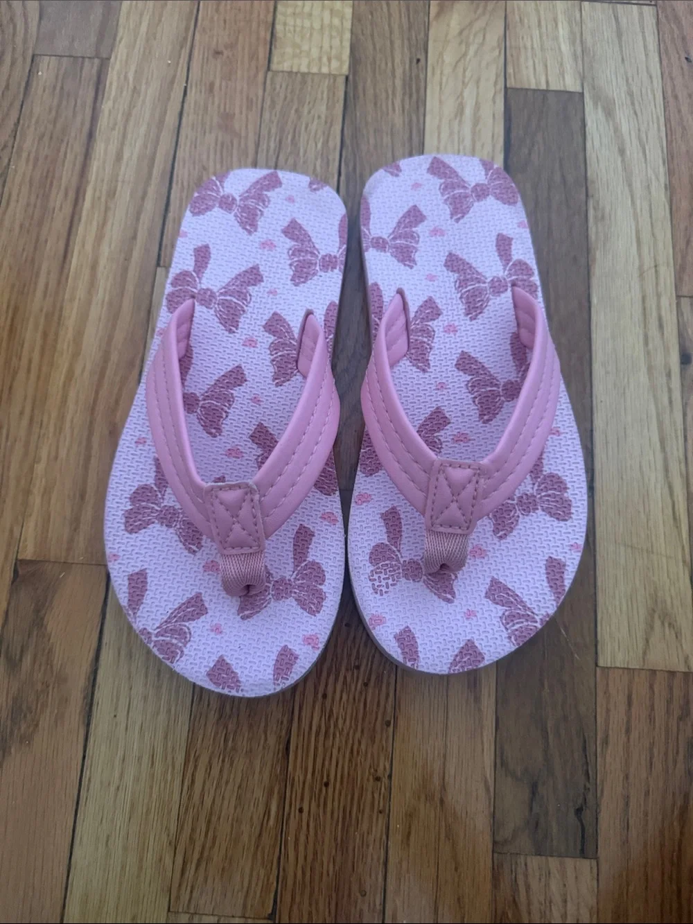 Kids Pink Butterfly Flip Flops